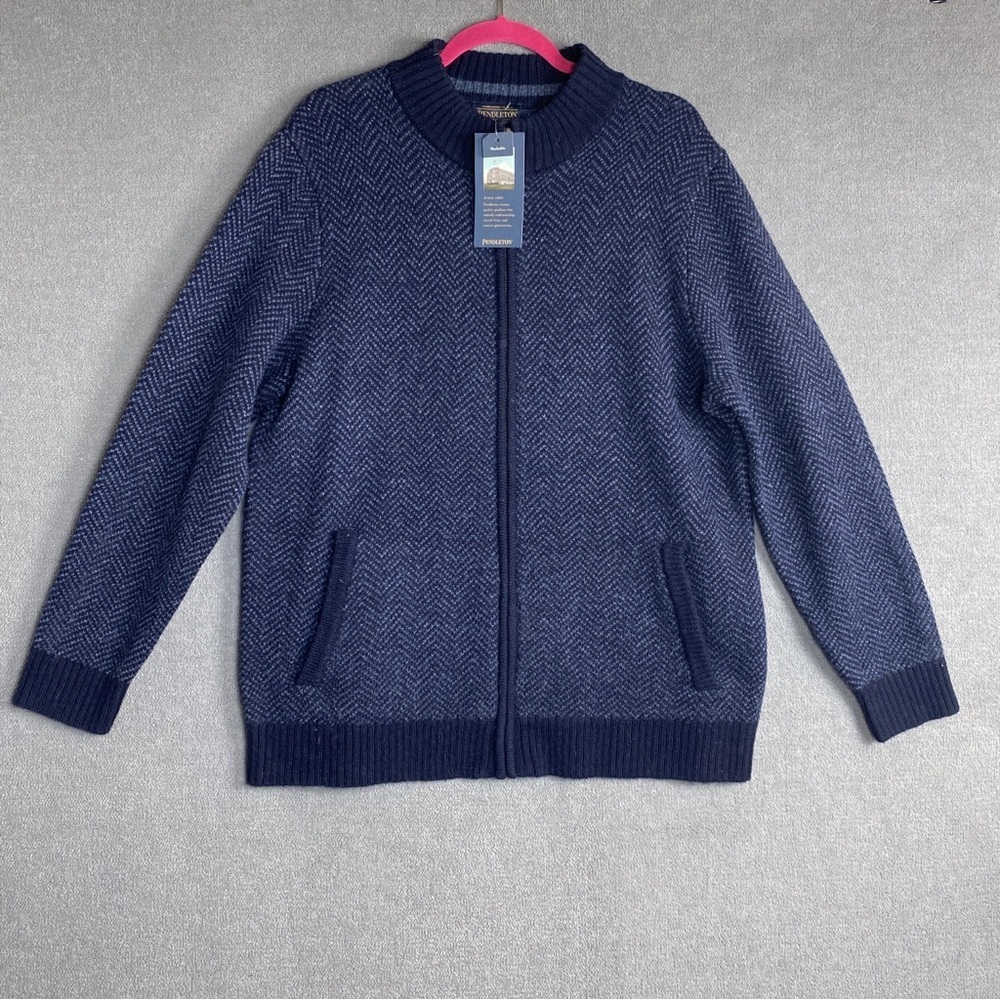 Pendleton Washable Wool Shetland full zip cardigan size L